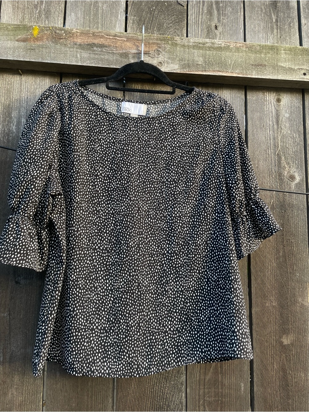Nordstrom rack  Black & White Dot Ruffle Sleeve Blouse